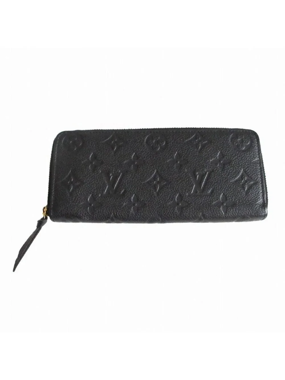 Louis Vuitton Wallet Monogram Empreinte Portefeuille Clemence Zip Around Black